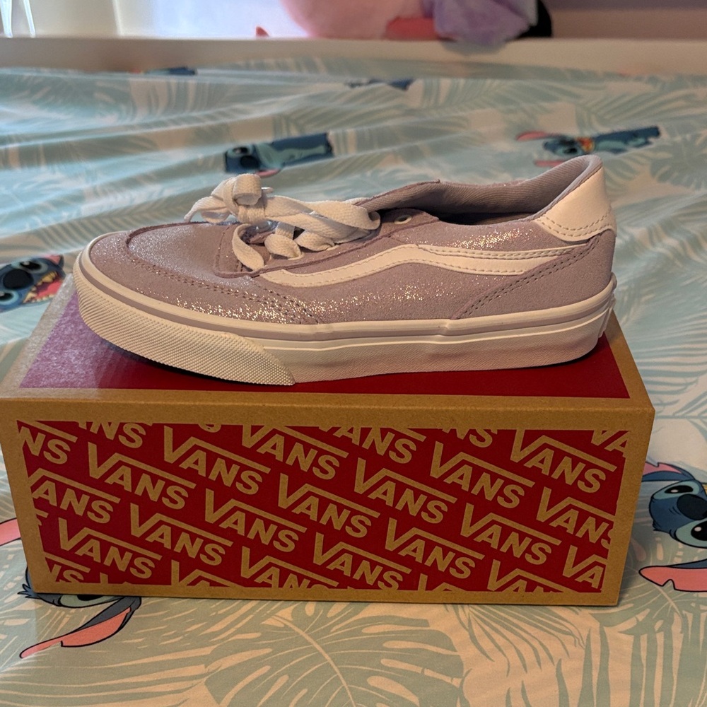 Vans Kids Sneakers in Glittery Lavender and White